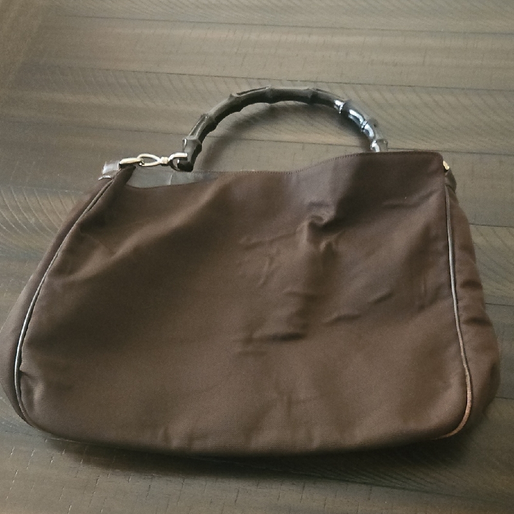 Vintage Gucci Brown Hobo Bag with Dark Brown Handle